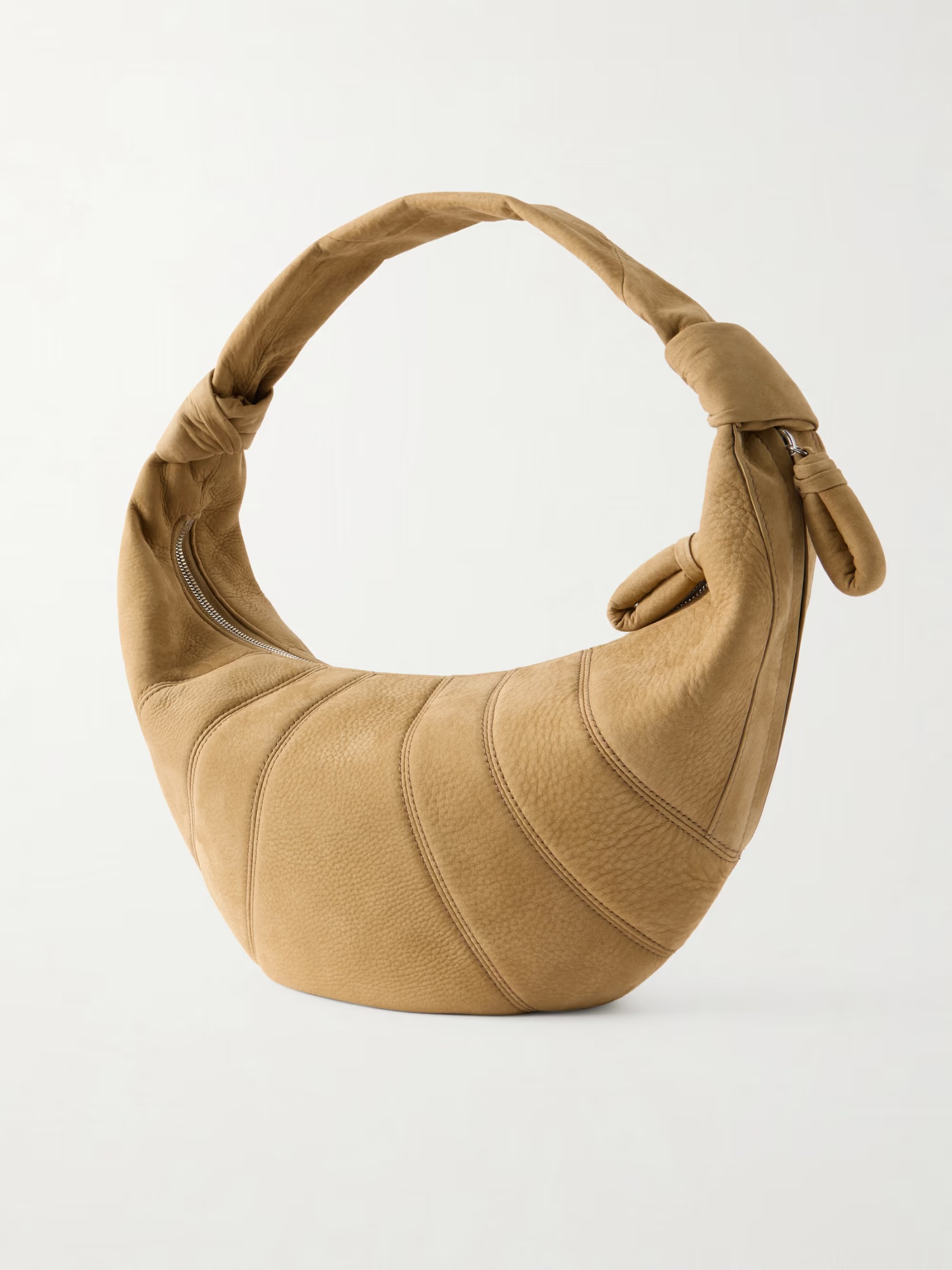 LEMAIRE Fortune Croissant paneled nubuck shoulder bag