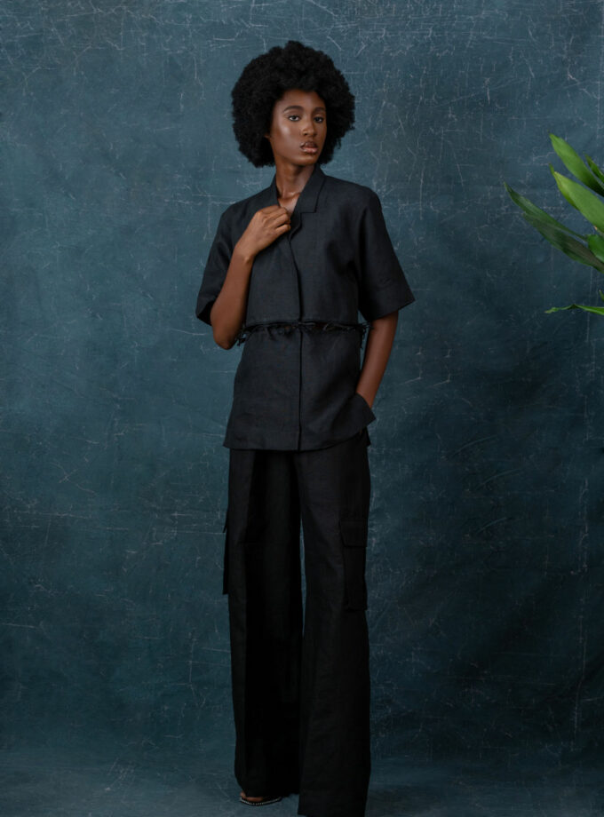 Linen Tie Knot Two Piece Set