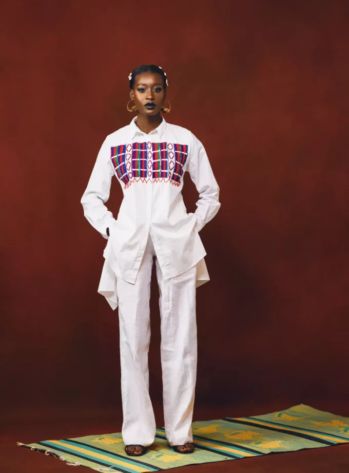 Fulani Hand Embroidered Long Sleeve Shirt
