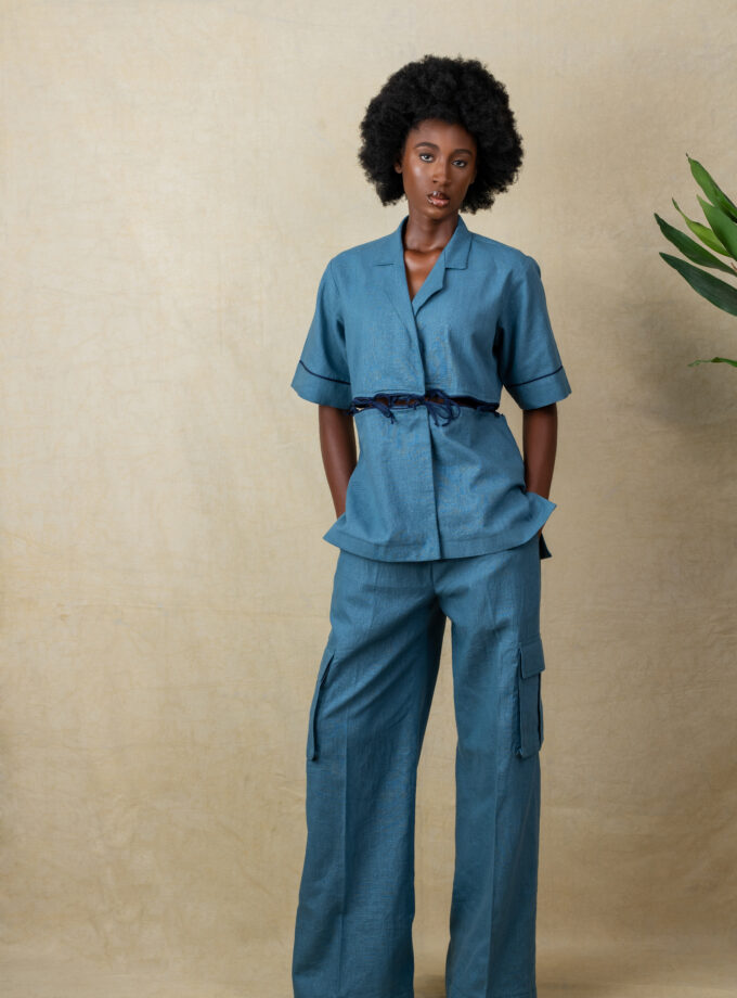 Linen Tie Knot Two Piece Set (Long)
